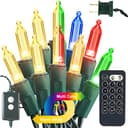 Brizled color changing Christmas lights, 33 ft, 100 LED, 12 modes