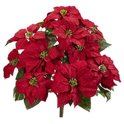 Nearly Natural 24 in red artificial poinsettia plant, set of 2