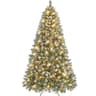 Yaheetech snow flocked tree, 7.5 ft, 1,346 tips, 500 warm white lights