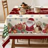 Hexagram Christmas tablecloth, 60 x 120 in, red snowman print