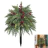 Cedar Christmas urn fillers with pine cones and red berry, unlit