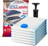 Jumbo vacuum storage bags, 6 pack, hand pump, for comforters and blankets