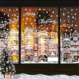 DIYDEC large Christmas window clings, 4 pieces, 15.1 x 27.3 in, double-sided