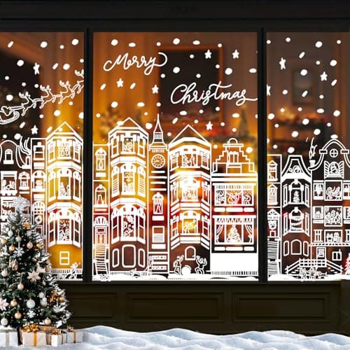 DIYDEC large Christmas window clings, 4 pieces, 15.1 x 27.3 in, double-sided