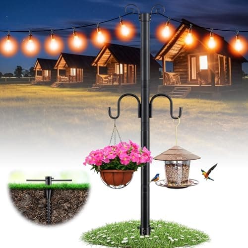 String light poles, 10 ft, 1.5 in, shepherd hook and anchor