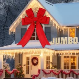 Moucuny large outdoor Christmas bow for a garage door, 72 x 90 in, deep red
