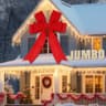 Moucuny large outdoor Christmas bow for a garage door, 72 x 90 in, deep red