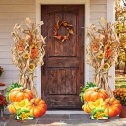 Capoda corn stalk and pumpkin cardboard cutouts, 2 pieces, 71 in