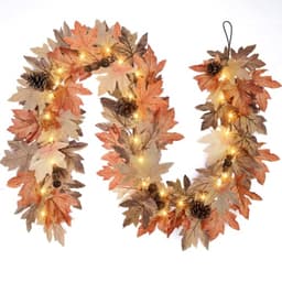Fall garland, 2 pack, 6 ft each, 30 LEDs each