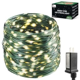 Tcamp tree lights, 500 LED, 164 ft, 3 mm green copper wire