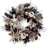 DecorbyHannah pre-lit Halloween wreath, 24 in, skulls and roses