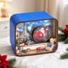 Wooden wind-up Christmas music box, Merry Christmas song