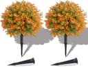 PATIO CHOICE fall topiary ball tree urn filler, set of 2, 22 in, ground spike