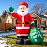 8 ft inflatable Santa with gift bag, built-in LEDs