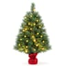 Goplus 2 ft tabletop fir, 71 tips, 35 LED, cement base