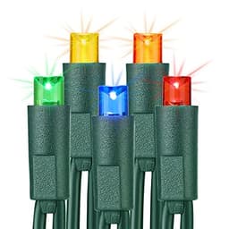 Brizled multicolor Christmas lights, 33 ft, 100 LED, 5 mm wide angle