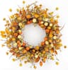 Fall wreath, 18 in, pumpkin and autumn trim