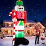 TURNMEON giant inflatable nutcracker, 14 ft, candy cane, built-in LED