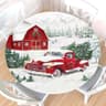 Round fitted Christmas table cover, elastic edge, for 40 to 44 in tables