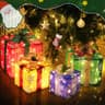 DomKom lighted gift boxes, set of 4, 70 LEDs, iron frame, 6 to 10 in