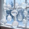 Clear glass ball ornaments, 24 pieces, hand blown