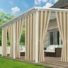 RichSets outdoor patio curtains, 6 drape panels, waterproof sun shade
