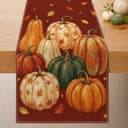 Ditother fall table runner, 13 x 72 in, pumpkins