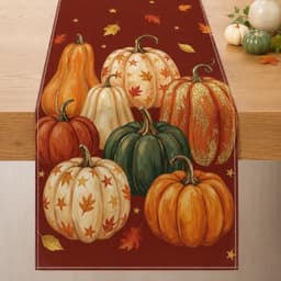 Ditother fall table runner, 13 x 72 in, pumpkins