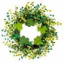 Sofzy St. Patrick's Day shamrock wreath, 20 in, rattan base, wooden shamrocks