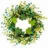 Sofzy St. Patrick's Day shamrock wreath, 20 in, rattan base, wooden shamrocks