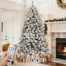DWVO snow flocked tree, 7.5 ft, 1,360 tips, 550 LEDs