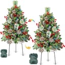 Outdoor Christmas urn fillers, 33 in, 50 lights, 230 branches, 2 pack