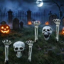 Realistic Halloween skeleton stakes, 2 to 3 pack