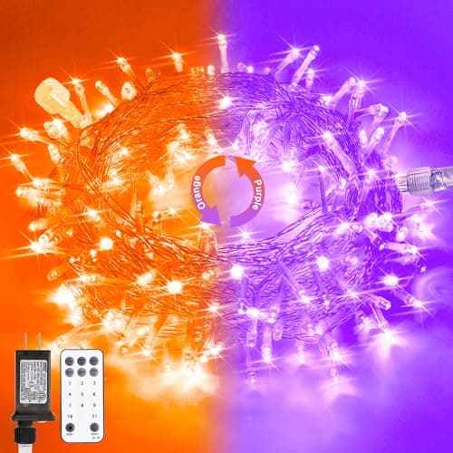 JMEXSUSS Halloween lights, 100 LED, 33 ft, plug-in, connectable