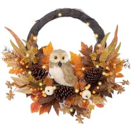 Valery Madelyn collapsible fall wreath, 24 in, lighted