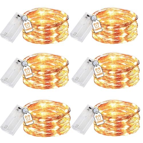 innotree battery fairy lights, 6 pack, 10 ft, 30 LED, timer