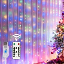 HOME LIGHTING 300 LED curtain lights, copper wire, waterproof