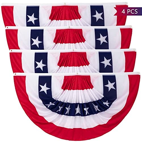 Pleated fan bunting, 3 ft x 6 ft, 4 pack