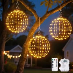 Brightown outdoor Christmas ball lights, 3 pack, battery operated