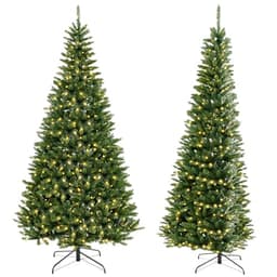 GOFLAME pre-lit corner Christmas tree, 8 ft, 270 degrees, 1,137 tips, 360 LEDs