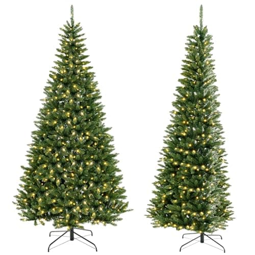 GOFLAME pre-lit corner Christmas tree, 8 ft, 270 degrees, 1,137 tips, 360 LEDs