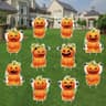 Halloween yard stakes, 10 pieces, ghosts, pumpkins, mummy and black cat