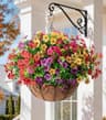 HyeFlora artificial hanging basket, daisy and eucalyptus, UV resistant
