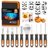 Shuttle Art pumpkin carving kit, 10 tools and 10 stencils