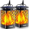 TomCare solar lanterns, 2 pack, flickering flame