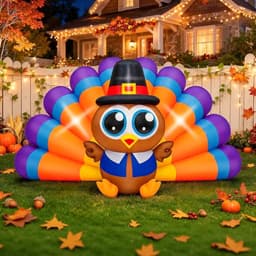 Inflatable Thanksgiving turkey, 6 ft, built-in LED