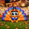 Inflatable Thanksgiving turkey, 6 ft, built-in LED