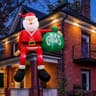 GUDELAK 8 ft climbing inflatable Santa, roof placement