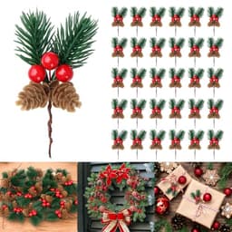 Okxiri Christmas floral picks, 30 pieces
