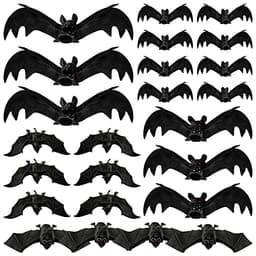 Halloween hanging bats, 24 pieces, 5 sizes, realistic
